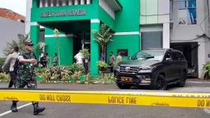 Lokasi penembakan di kantor MUI Pusat, Menteng, Jakarta Selatan, Selasa (3/5/2023).