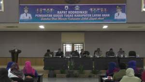  Rapat Koordinasi Penguatan Gugus Tugas Kabupaten Lebak Layak Anak di Aula Multatuli Setda Lebak