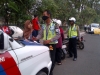 Petugas Dishub dan Polrestro Tangerang saat merazia di Jalan Satria Sudirman