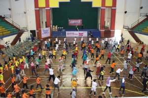 Peringati Hari Pers Nasional 2022, Kapolres Bangkalan Hadiri Senam Sehat Bersama Forkopimda