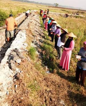 Realisasikan Dana Desa, Puluhan Petani Dilibatkan Bangun Saluran Air