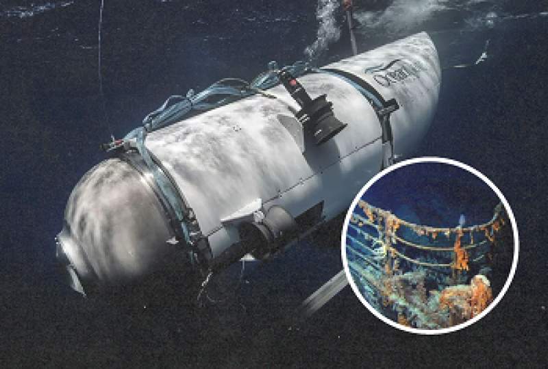 Titan submersible yang dioperasikan oleh OceanGate Expeditions untuk menjelajahi reruntuhan Titanic yang tenggelam di lepas pantai Newfoundland. OceanGate Expeditions/Handout via REUTERS, Ilustrasi: Aqila/db