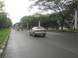 Kondisi jalan Tekno yang terlihat mulus, jalan tersebut merupakan salah satu akses menuju lokasi WTA di Puspiptek-Serpong.