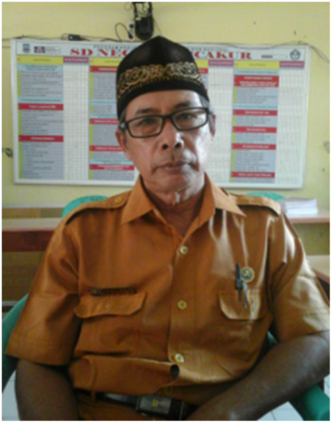 Kepala sekolah SDN Pecakur Kecamatan Pontang, Ce Unib
