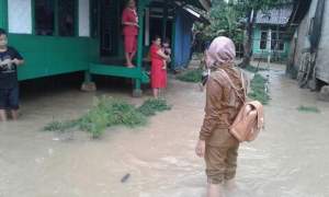 Banjir di Kecamatan Banjarsari, Kabupaten Lebak.