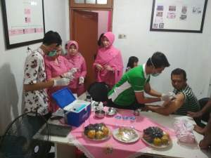 Vaksin difteri Polsek Batu Ceper, Kota Tangerang.
