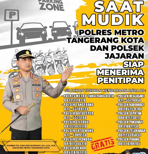 Polrestro Tangerang Kota Buka Layanan Titip Kendaraan Gratis 1