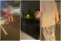 Potongan video pria menenteng pistol di tol di Jakarta.