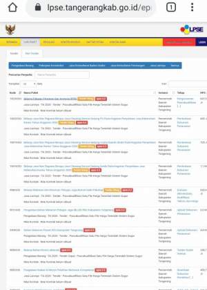 44 Kegiatan OPD di Kabupaten Tangerang Siap Dilelang
