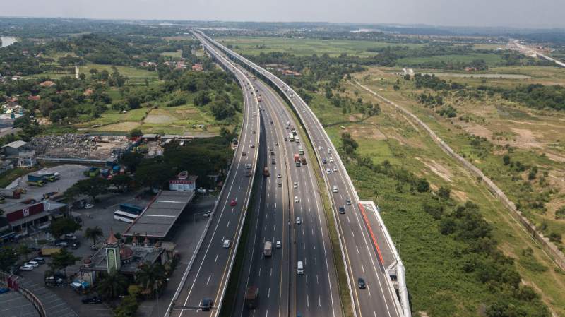Ilustrasi jalan tol di Indonesia.