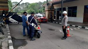 Ditpamobvit Polda Banten Bareng TNI dan Security  PLTU 3 Lontar Kemeri lakukan Pengamanan