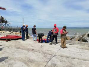 Lokasi kejadian  jatuhnya nahkoda kapal tingkang milik PT Cemindo Gemilang.