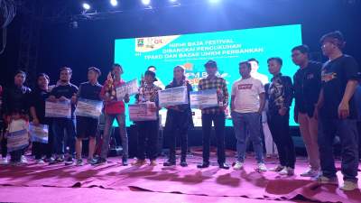 Napi Lapas Kelas IIA Cilegon mengikuti ajang HIPMI Baja Festival 2022 yang digelar di alun-alun Kota Cilegon.