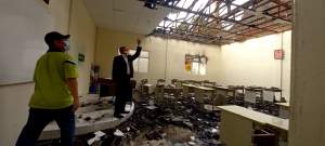 Pasca Kebakaran Wakil Walikota Cilegon Tinjau Gedung SMPN 2 Cilegon