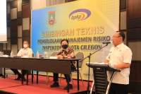 Walikota Cilegon Helldy Agustian saat membuka kegiatan Bimtek Pengelolaan Manajemen Risiko Inspektorat Kota Cilegon, Rabu (9/2/2022).