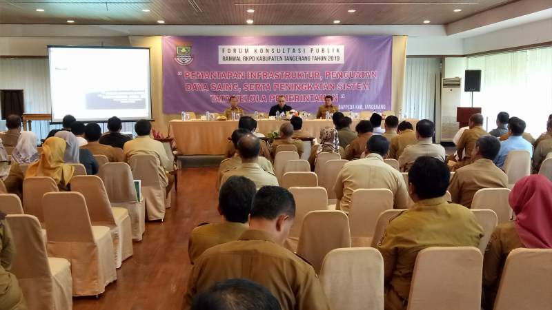 Badan Perencanaan Pembangunan Daerah (Bappeda) Kabupaten Tangerang menggelar Forum Konsultasi Publik (FKP) Rancangan Awal Rencana Kerja Pemerintah Daerah (RKPD) Kabupaten Tangerang Tahun 2019 
