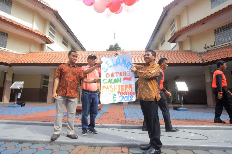 Latihan gabungan Paskibra Kota Tangerang.