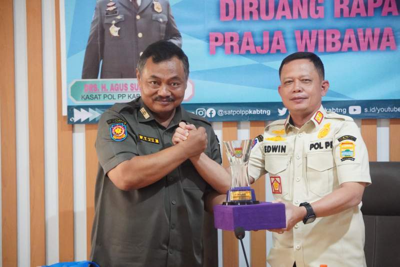 Satpol PP Kab Tangerang Terima Kunker dari Satpol PP Kota Palembang