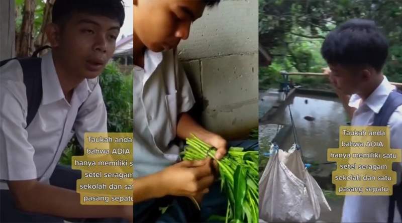 Pilu! Siswa SMA Harus Berjualan Sayur agar Bisa Beli Seragam Sekolah