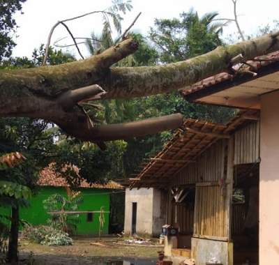 Puluhan Rumah di Cisalak Solear Disapu Angin Puting Beliung