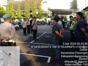 Kapolsek Panongan Pimpin Apel Pengamanan Paskah di Citra Raya, Personel Disiagakan Penuh