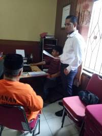 SMT saat diruang penyidik Polres Serang.