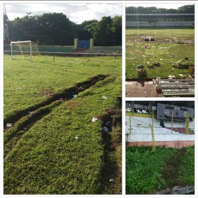 Kampanye perdana Dikota Serang, Sisakan Kerusakan Stadion Maulana Yusuf Serang