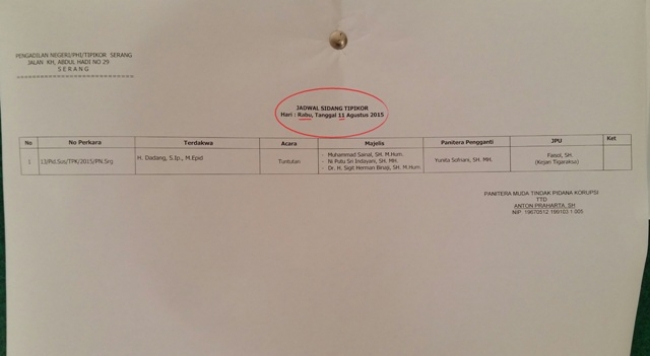 Waduh!!! Jadwal Sidang Tipikor Dadang M. Epid Bikin Pusing