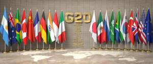 Foto bendera negara-negara peserta G20.
