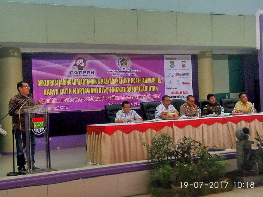 Jaringan Wartawan dan Masyarakat Anti Hoax Tangerang Dideklarasikan