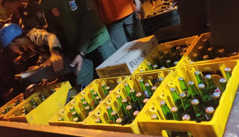 Minuman keras (Miras) yang disita Pol PP Tangsel dari lokasi hiburan malam.