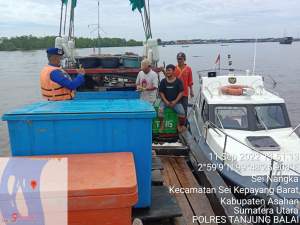 Pulang ke Tanjungbalai, Kapal Tanpa Nama di Hentikan Personil Satpolair Polres Tanjungbalai