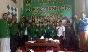 Kubu PPP Dan Farid saat jumpa pers terkait dukungan wakil cabup Tangerang.