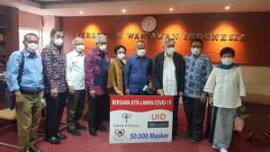 PWI Terima Sumbangan 50 Ribu Masker dari Gajah Tunggal Group
