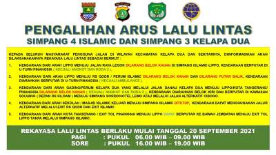 Dishub Kabupaten Tangerang Berlakukan Rekayasa Lalu Lintas