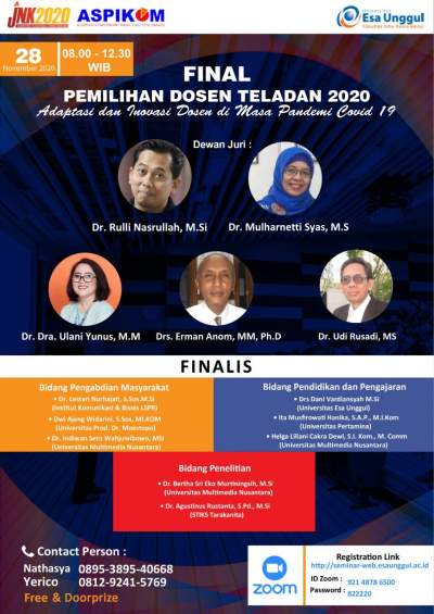 Kompetisi Dosen Teladan 2020 ASPIKOM: Menjadi yang Terbaik