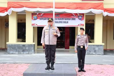 Polres Tanjung Balai Gelar Apel Konsolidasi Polisi RW, Bantu Warga Menyelesaikan Problem Guna Harkamtibmas
