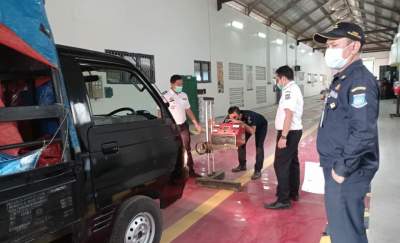 Suasana tempat Uji KIR Dishub Tangsel.