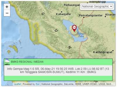 Gempa Bumi Guncang Kabupaten Samosir