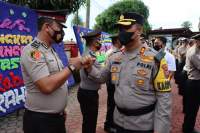 Kapolres Asahan Pimpin Upacara Korp Raport, 54 Personel Naik Pangkat