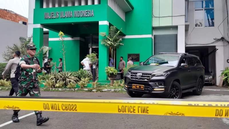 Lokasi penembakan di kantor MUI Pusat, Menteng, Jakarta Selatan, Selasa (3/5/2023).