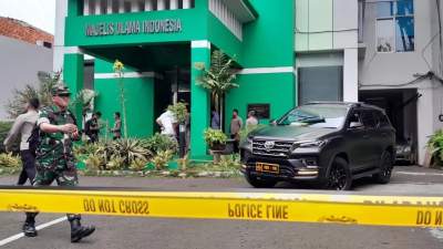 Lokasi penembakan di kantor MUI Pusat, Menteng, Jakarta Selatan, Selasa (3/5/2023).