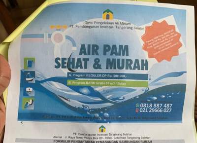 Air Bah Jadi Musibah Buat Tangsel, Jual Air Jadi Berkah Buat PT PITS