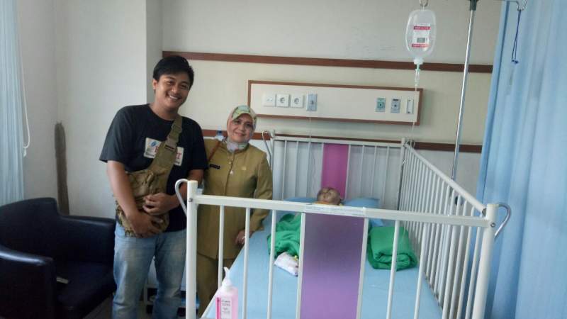 Penderita Hydrocephalus saat dirawat di RSUD Kota Tangerang.