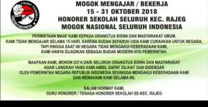 Forum Guru Honorer Kategori 2, Dukung Ajakan Mogok Mengajar