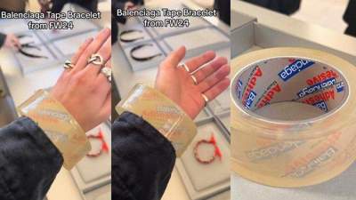 Nyeleneh! Balenciaga Rilis Gelang Selotip Rp51 Juta