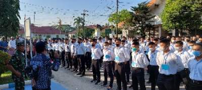 134 Calon Bintara dan 52 Calon Tamtama Putra Berangkat ke Lantamal I Belawan