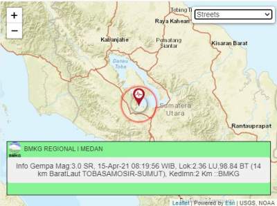 Gempa Bumi Guncang Padang Lawas dan Danau Toba