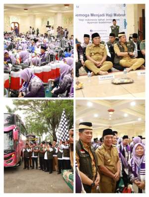 Pj Gubernur, Kepala Kanwil Kemenag Provinsi, PJ Bupati Tangerang serta Kepala Kemenag Lepas 384 Jema&#039;ah Haji
