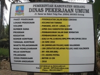Kontraktor Acuhkan Spesifikasi, Peningkatan Jalan Desa Cibodas, Kecamatan Tanara, Diduga Bermasalah